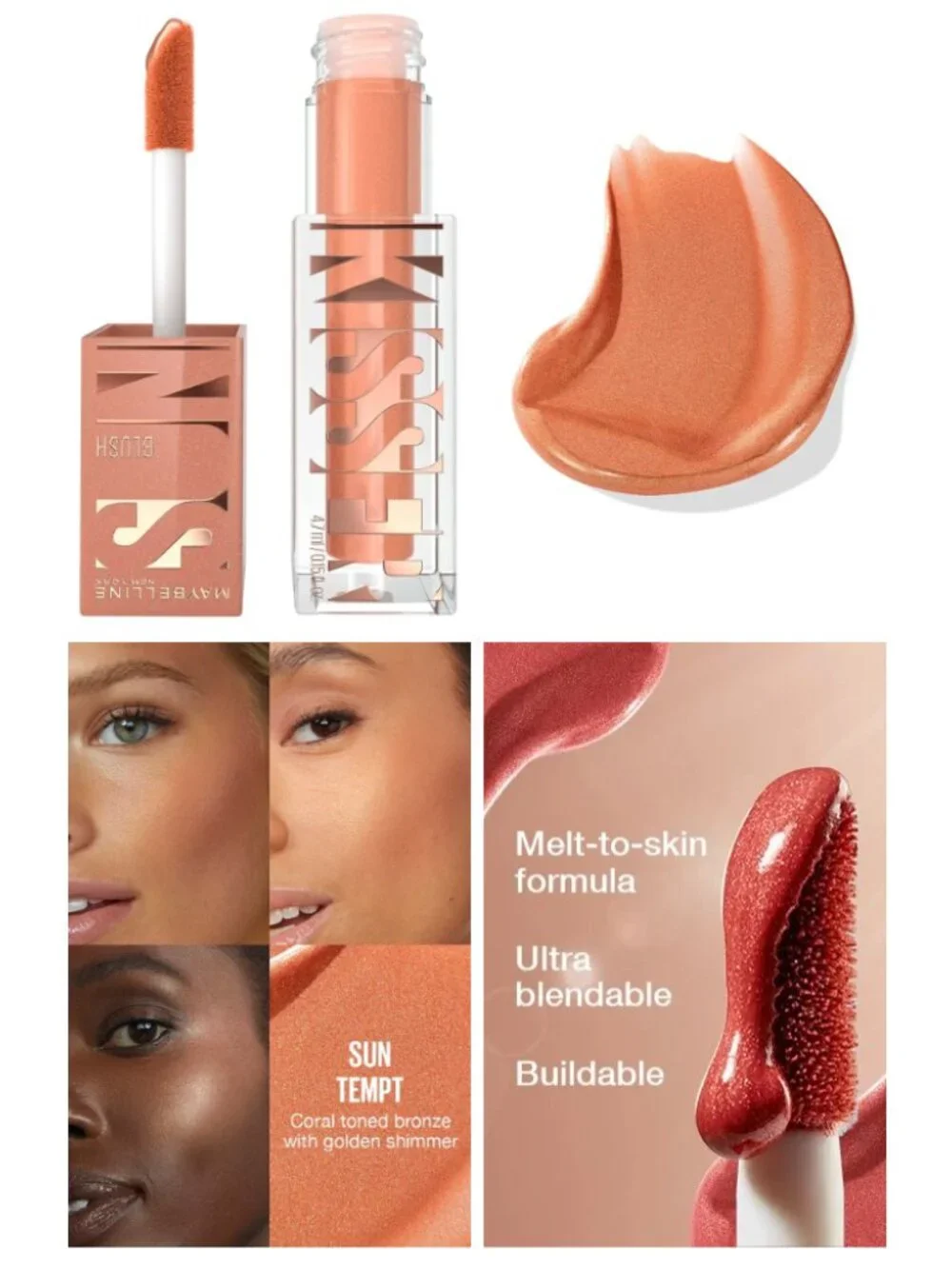 🔥 ADD TO ANY BUNDLE FOR JUST $6!! MAYBELLINE Sunkisser Liquid Blush Bronzer